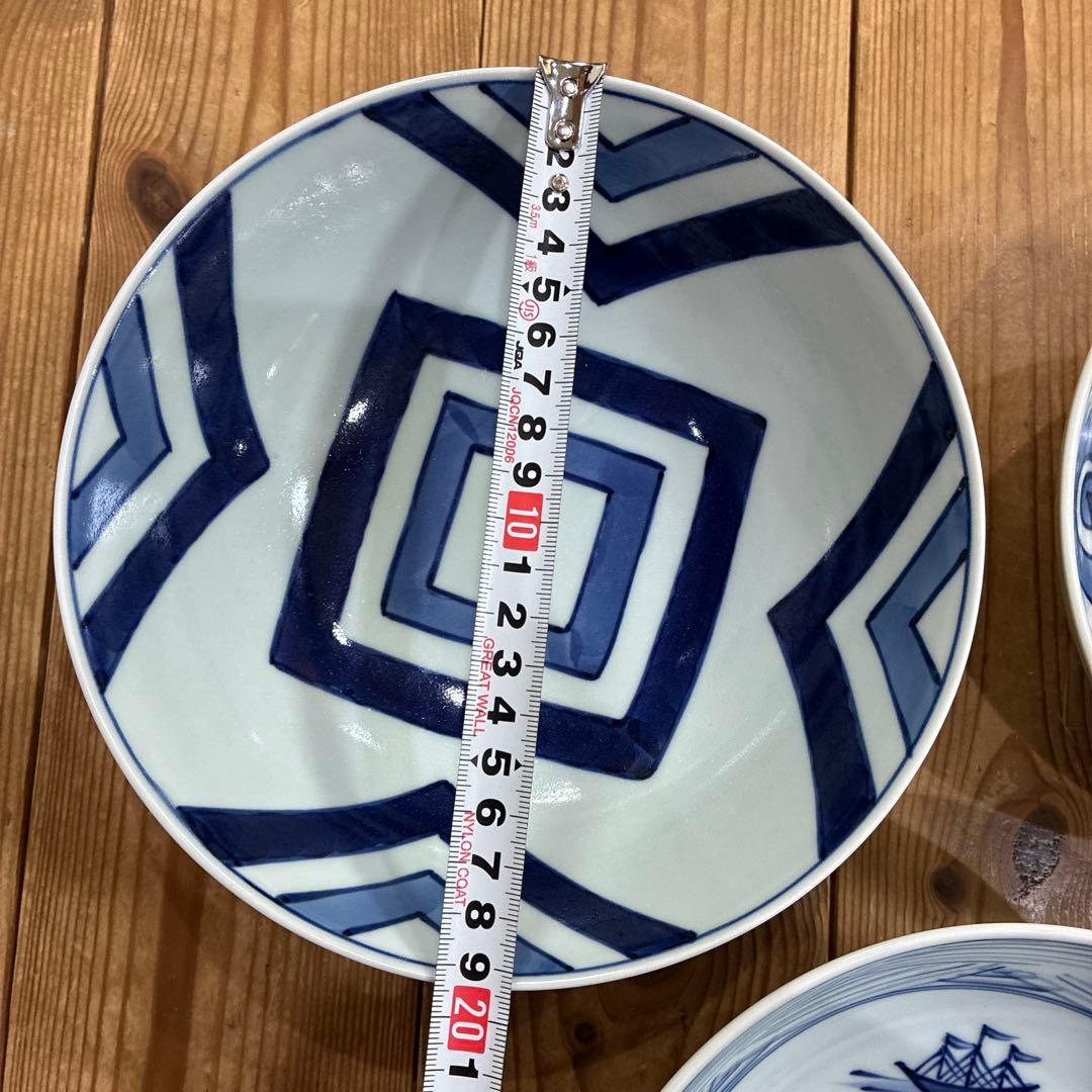 有田焼 青花 しん窯 長崎紋渕上り 江戸紋 奴だこ 6.5寸 中華丼