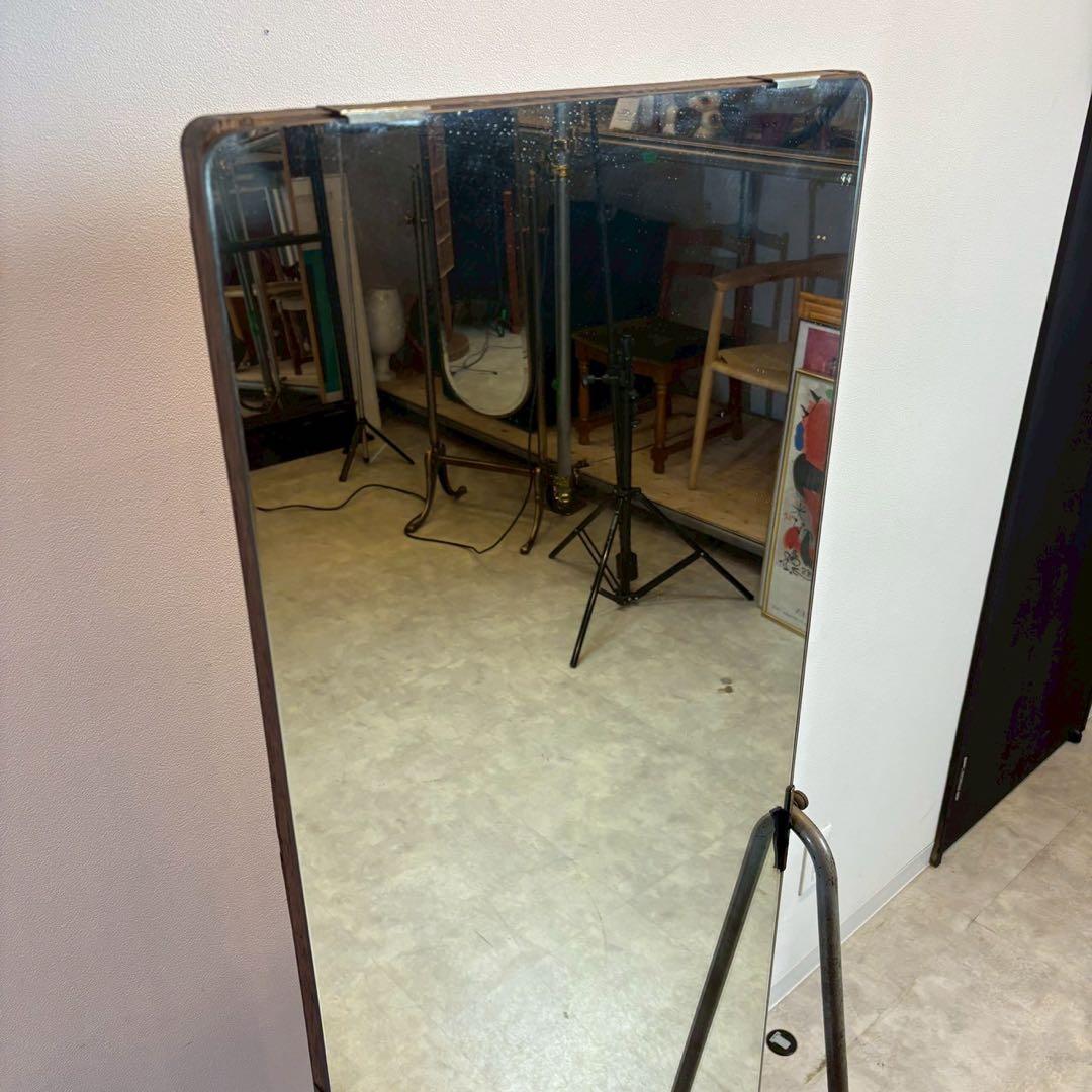鏡　姿見　アンティーク　アイアンフレーム　シャビーな姿見　アパレル　店舗什器