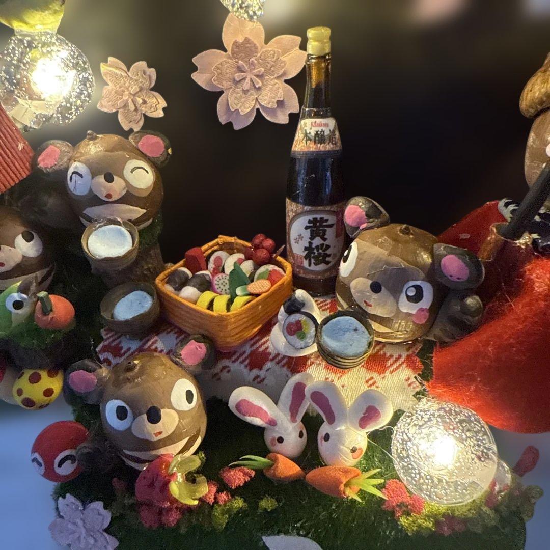 どんぐりアート♡夜桜タペストリー風リース＆銀河へlet's go 2点♡