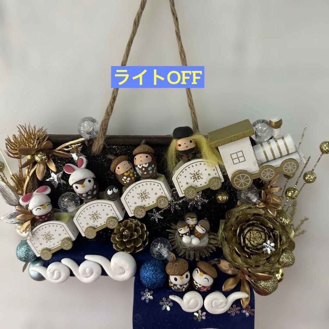 どんぐりアート♡夜桜タペストリー風リース＆銀河へlet's go 2点♡