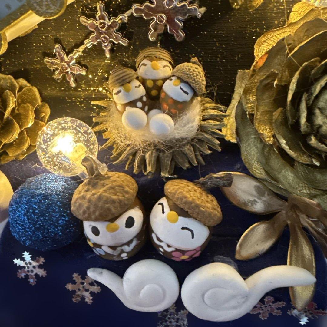 どんぐりアート♡夜桜タペストリー風リース＆銀河へlet's go 2点♡