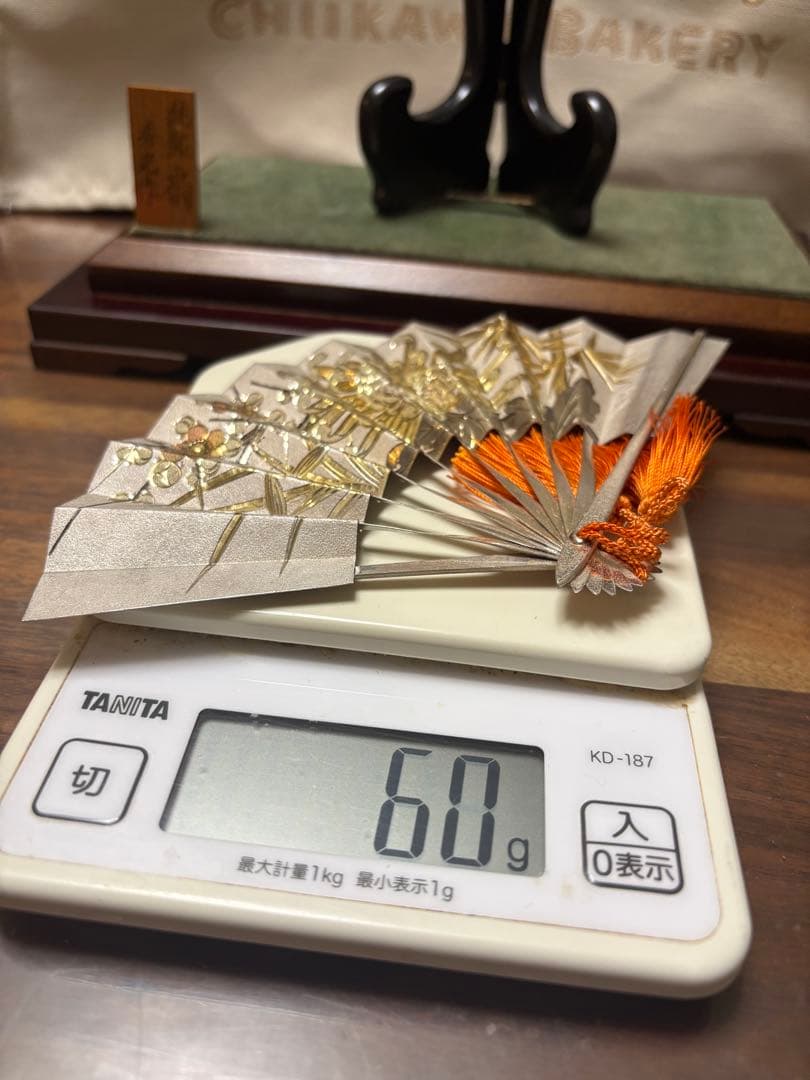 「純銀」刻印有り 銀扇 扇子 シルバー ケース有り