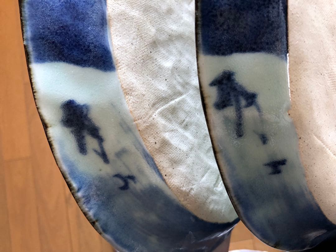 斉山窯　波佐見焼　魚の絵柄 皿 2枚セット