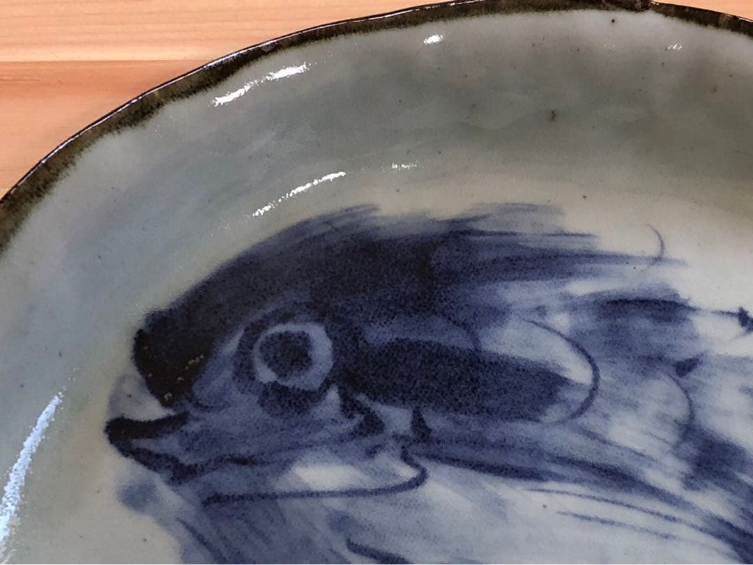 斉山窯　波佐見焼　魚の絵柄 皿 2枚セット