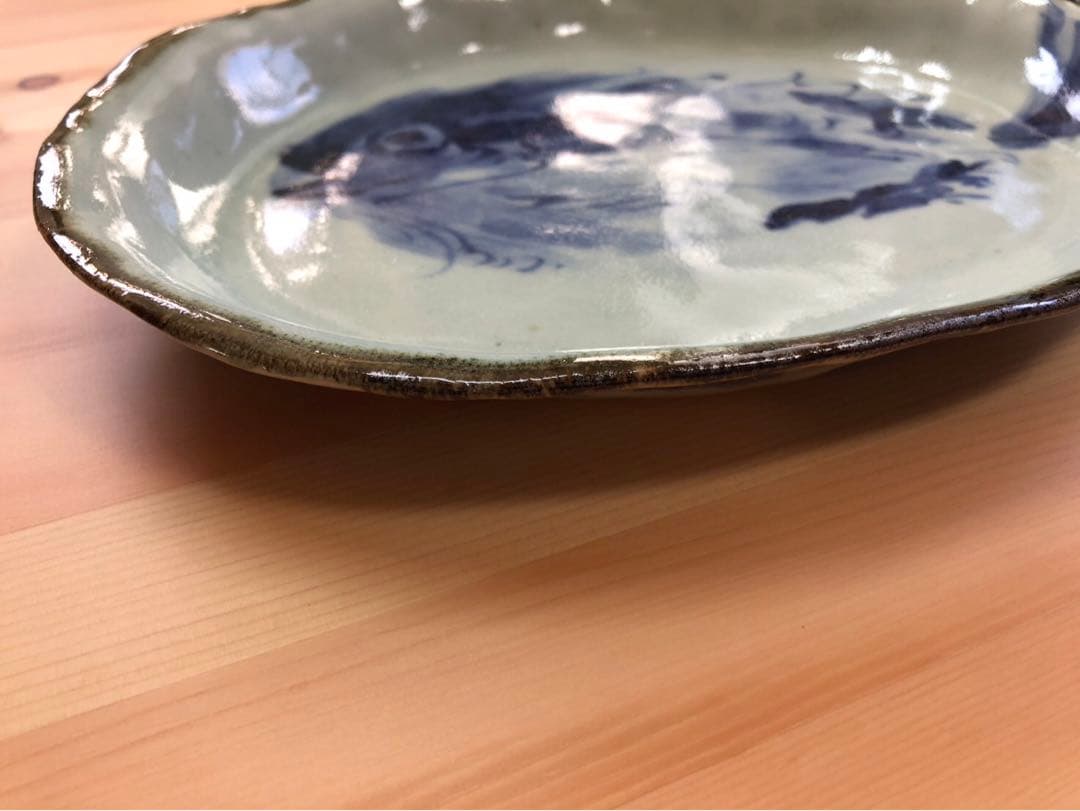 斉山窯　波佐見焼　魚の絵柄 皿 2枚セット