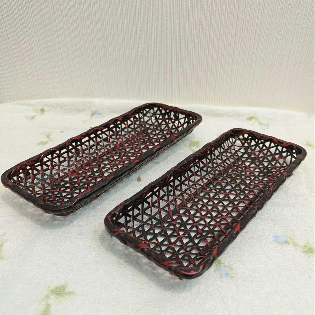 籃胎(らんたい)漆器　おしぼり置き