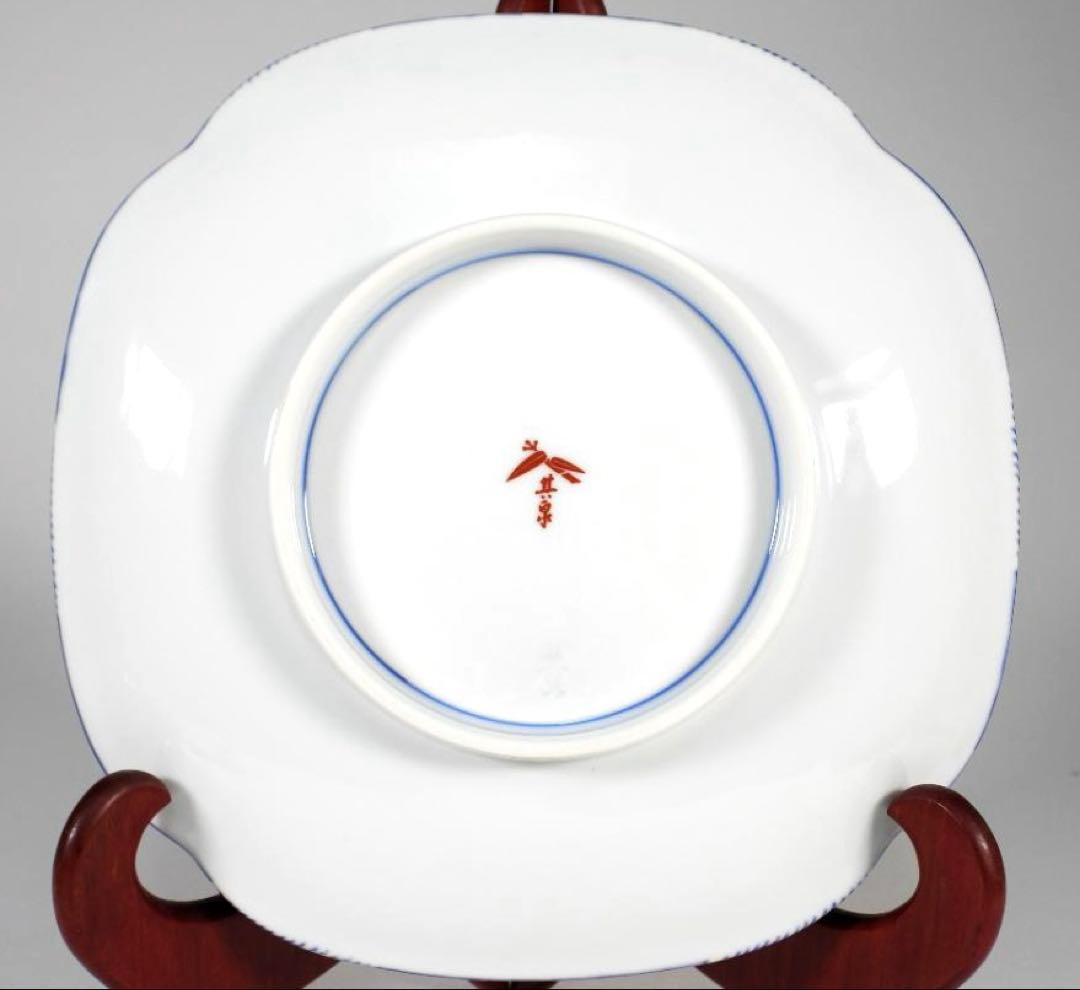 有田焼　其泉窯　四方木甲桜花文 大皿　１枚　銘々皿　5枚　金彩　盛皿