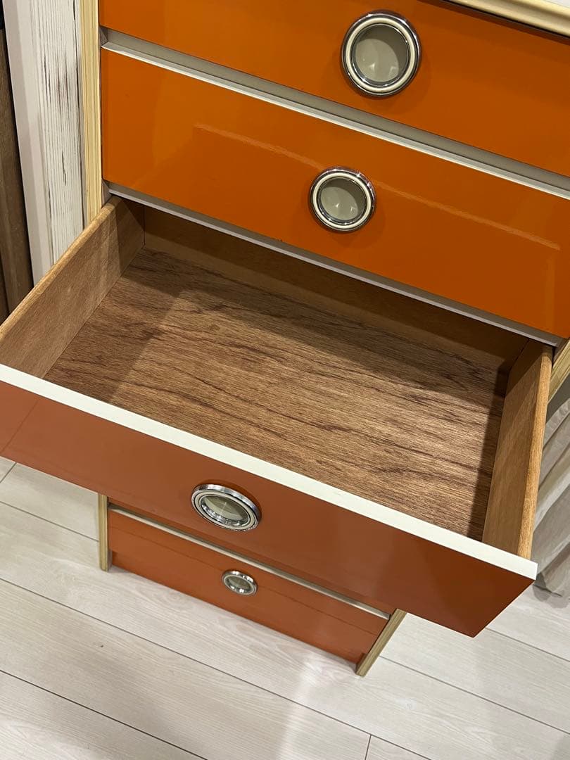 早い者勝ち☆昭和レトロ レトロポップ 7段チェスト オレンジ