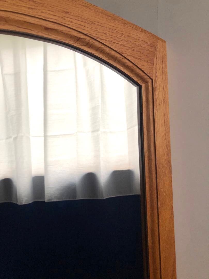 楢 オーク無垢材 縦長 ウォールミラー 壁掛け鏡 姿見 北欧ヴィンテージ