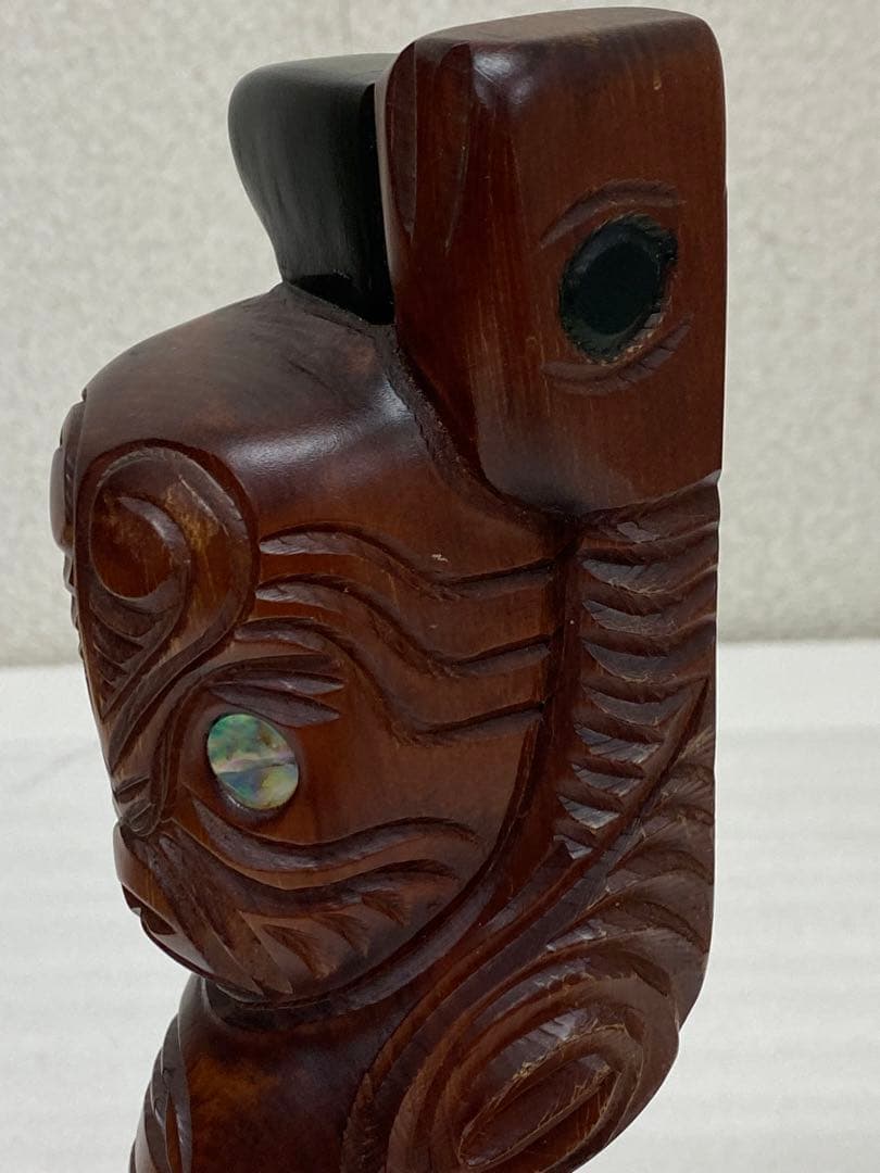 3-874 木製品 ニュージーランド マオリ族 木彫り置物 - メルカリ