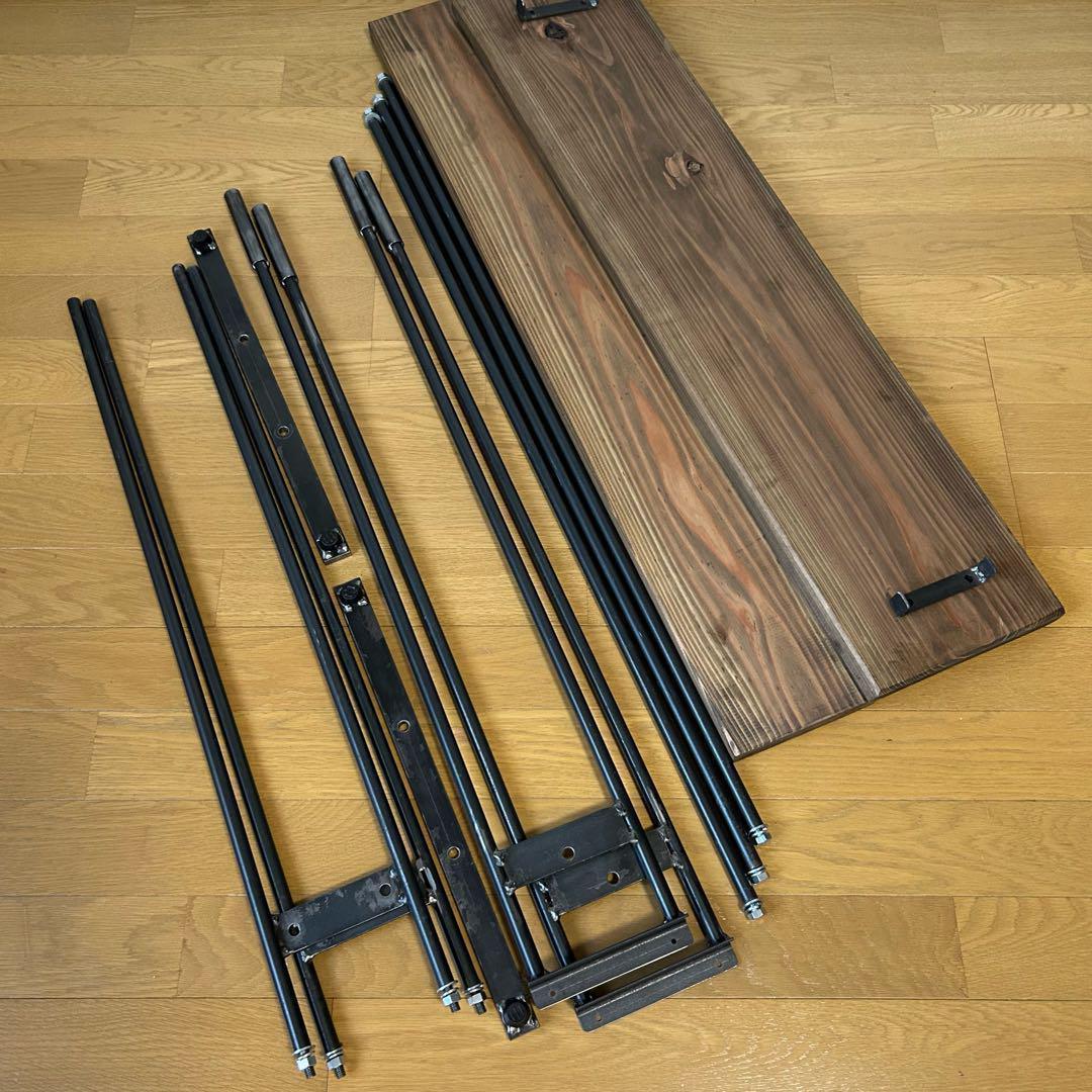 スリム　ハンガーラック　コンパクト　アンティーク風　古材　アイアン家具