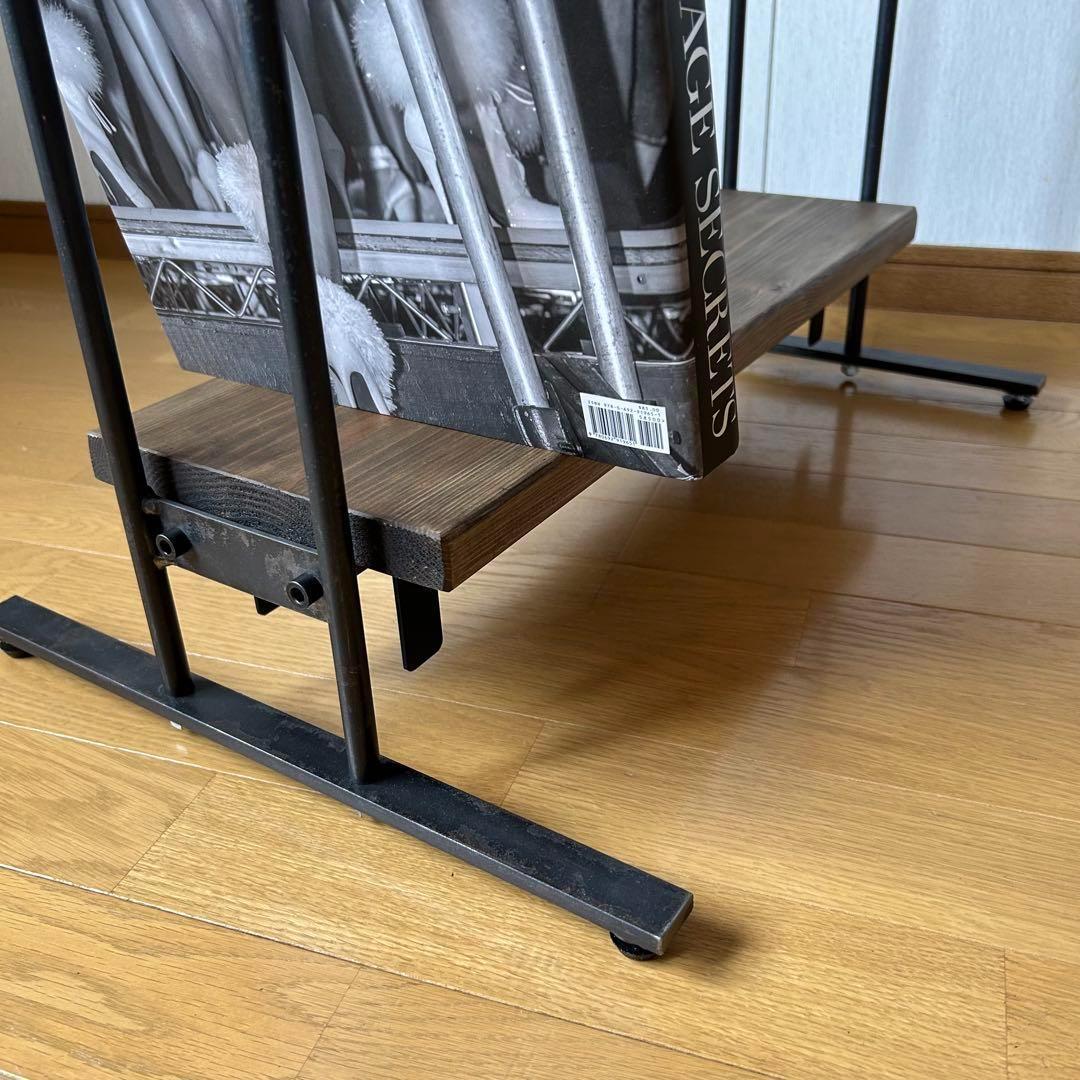 スリム　ハンガーラック　コンパクト　アンティーク風　古材　アイアン家具