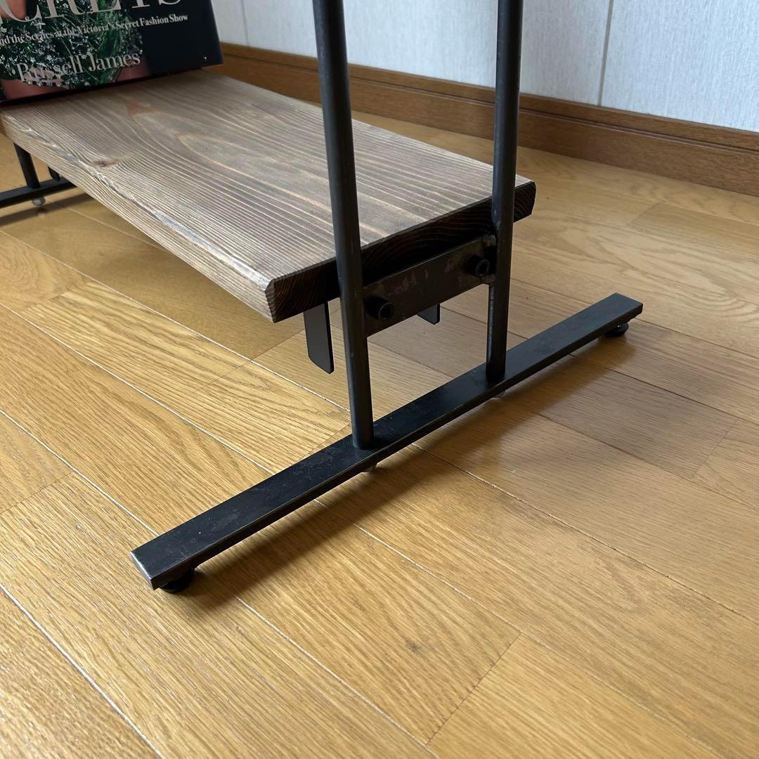 スリム　ハンガーラック　コンパクト　アンティーク風　古材　アイアン家具