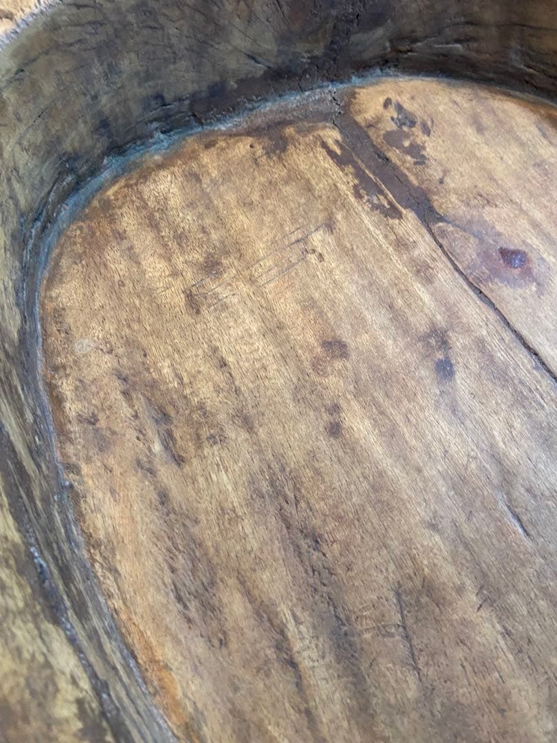 250–300年 済州島古木 盆｜李朝期｜高密度材の重量感・