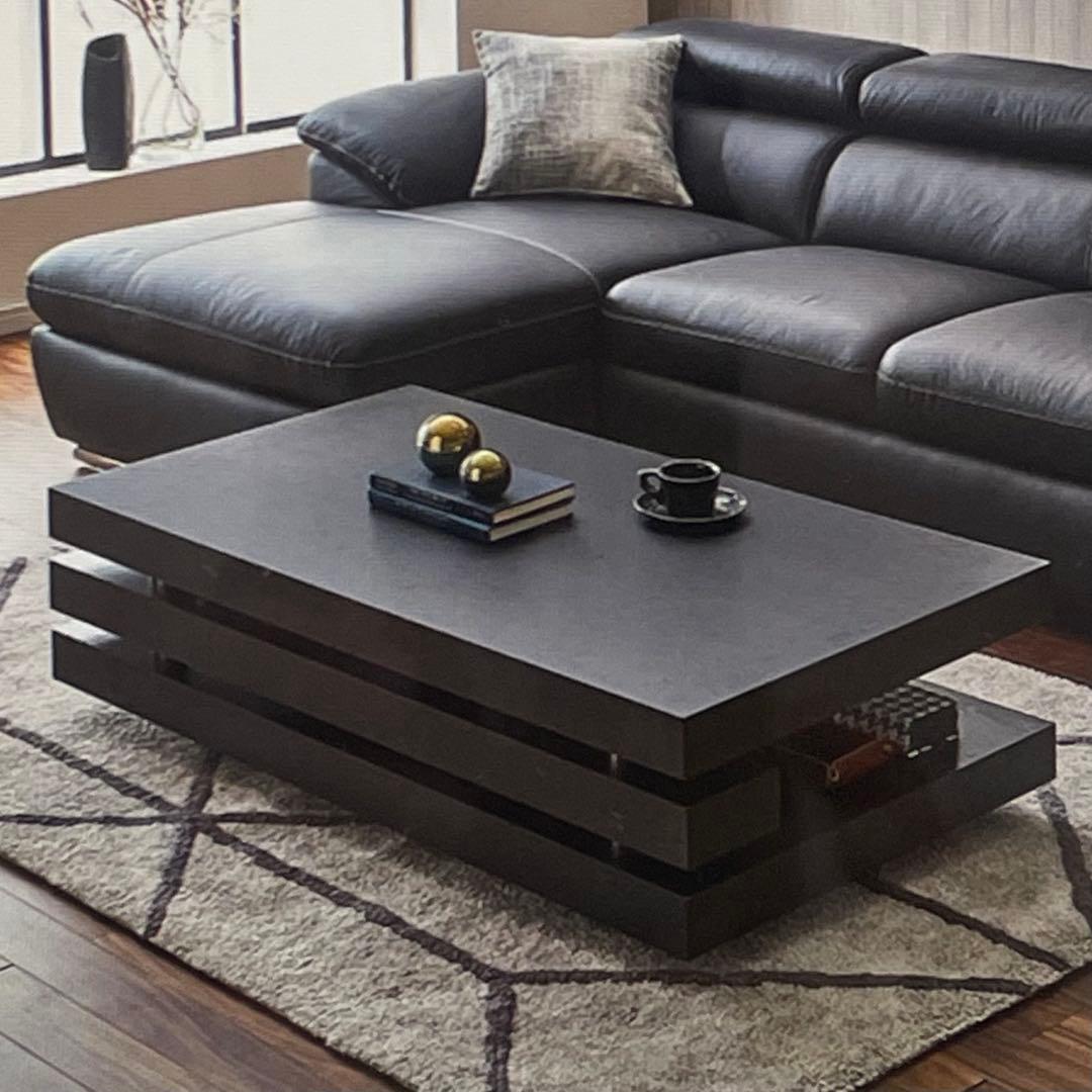 センターテーブル/ローテーブル センブラック ウォールナット 北欧モダン長方形