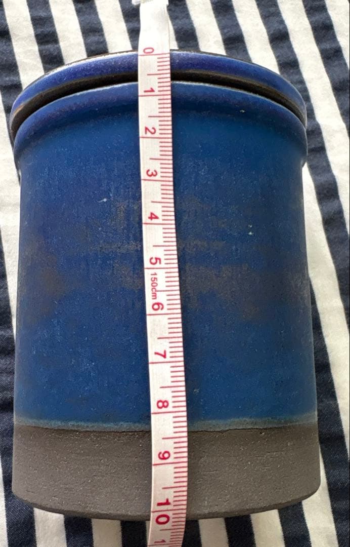 nakamurakenoshigoto やちむん　青い円形キャニスター