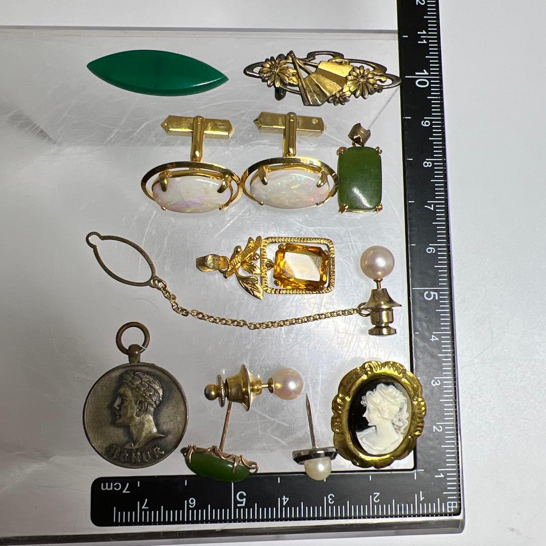 K18刻印　本真珠　翡翠　オパール　等　71.3g 東K7-1211ア㉟