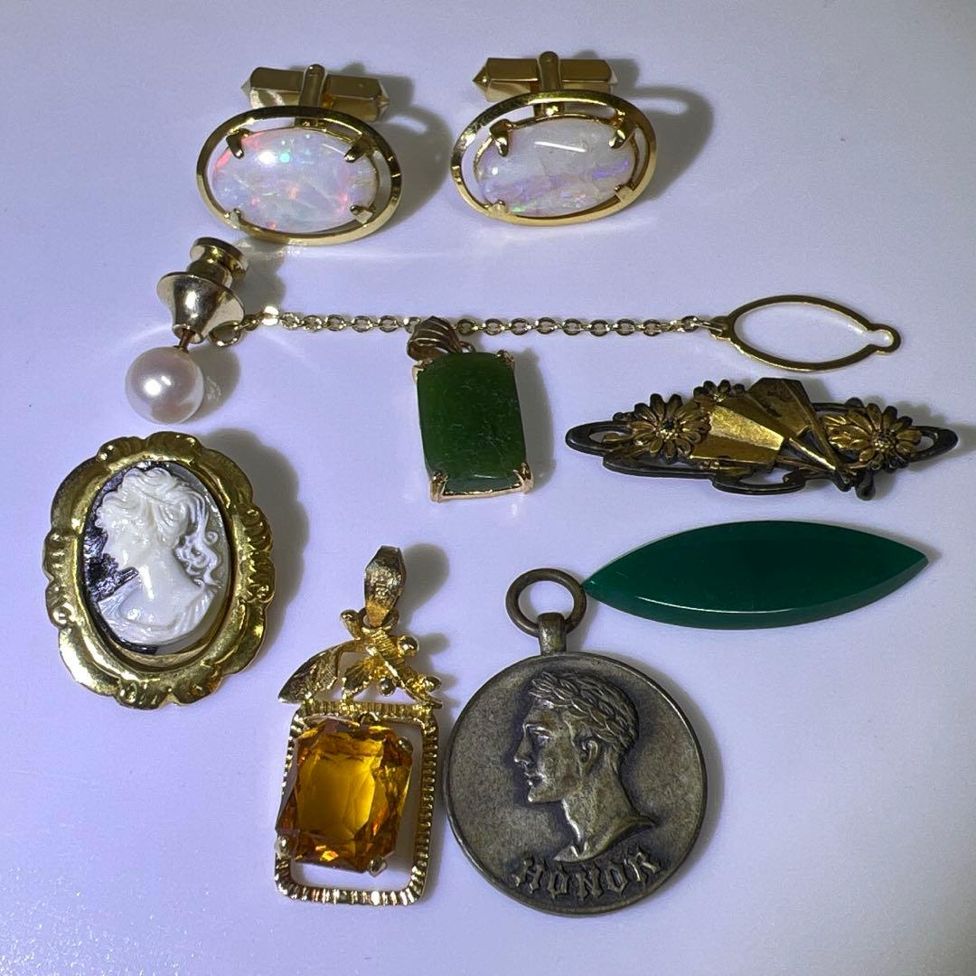 K18刻印　本真珠　翡翠　オパール　等　71.3g 東K7-1211ア㉟