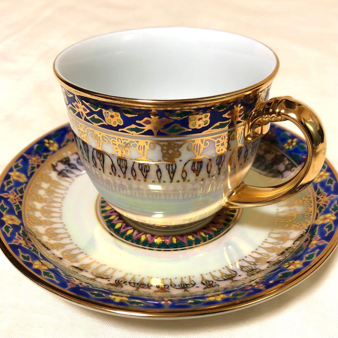 ベンジャロン焼き タイ 王室 カップ＆ソーサー 金彩食器 コーヒー