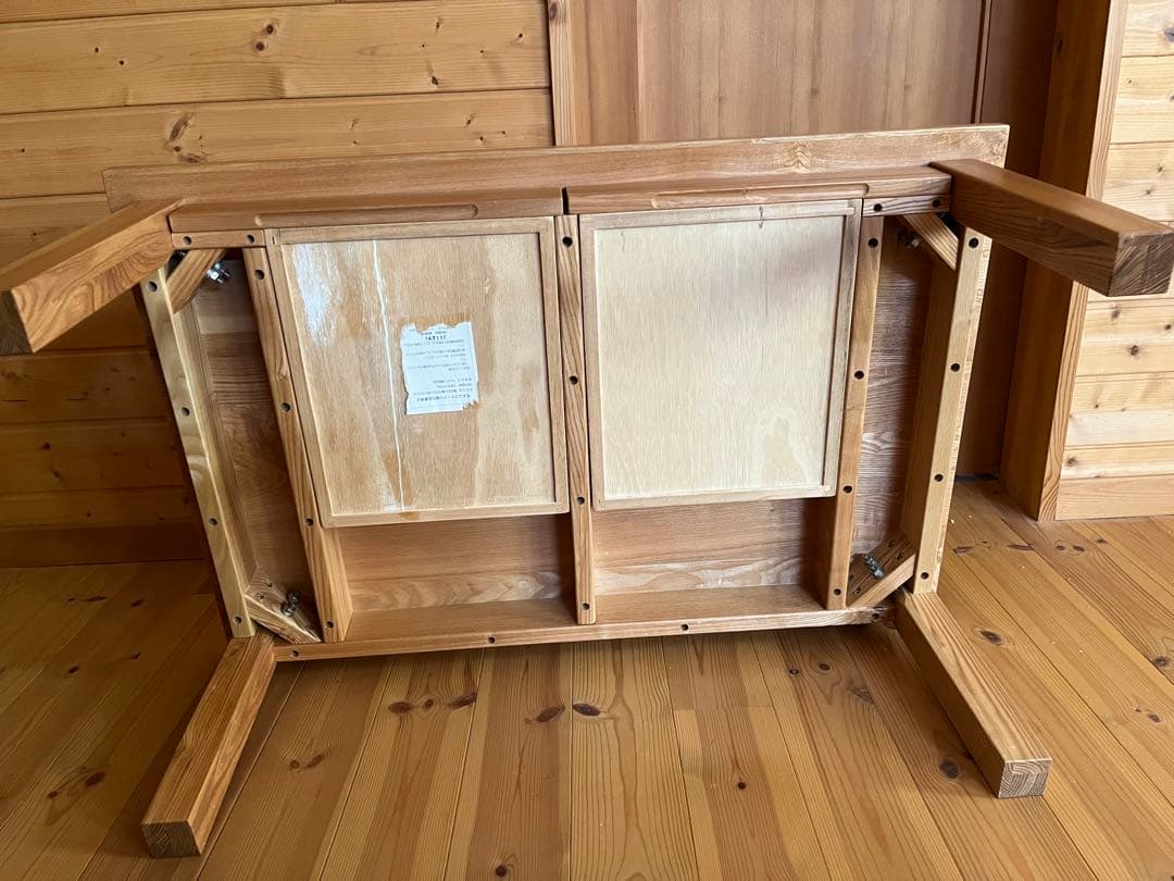 ★momom　無印良品　タモ材　ローテーブル　引出し付　無垢材　北欧