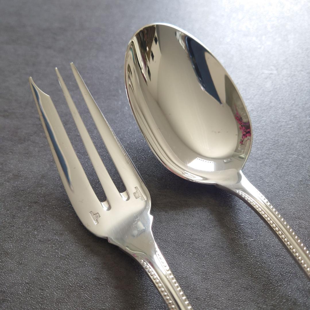 美品 クリストフル パール サービングフォーク サービングスプーン