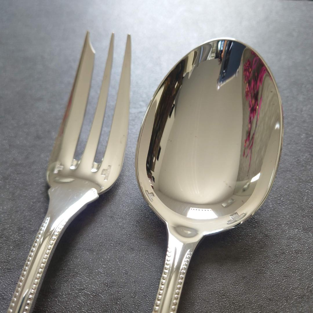 美品 クリストフル パール サービングフォーク サービングスプーン