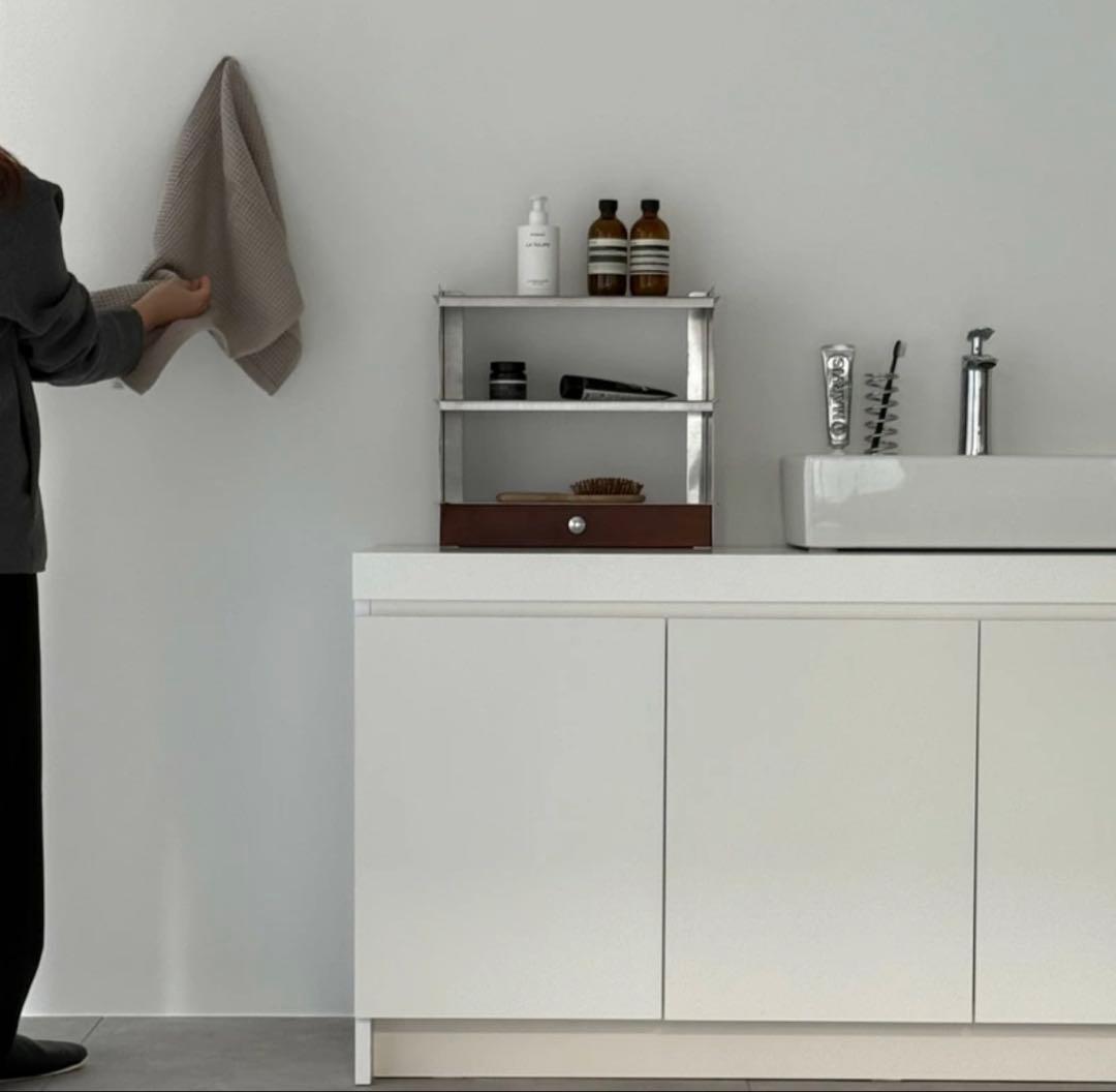 ART OF BLACK 木製引き出し付き ステンレス製 ラック