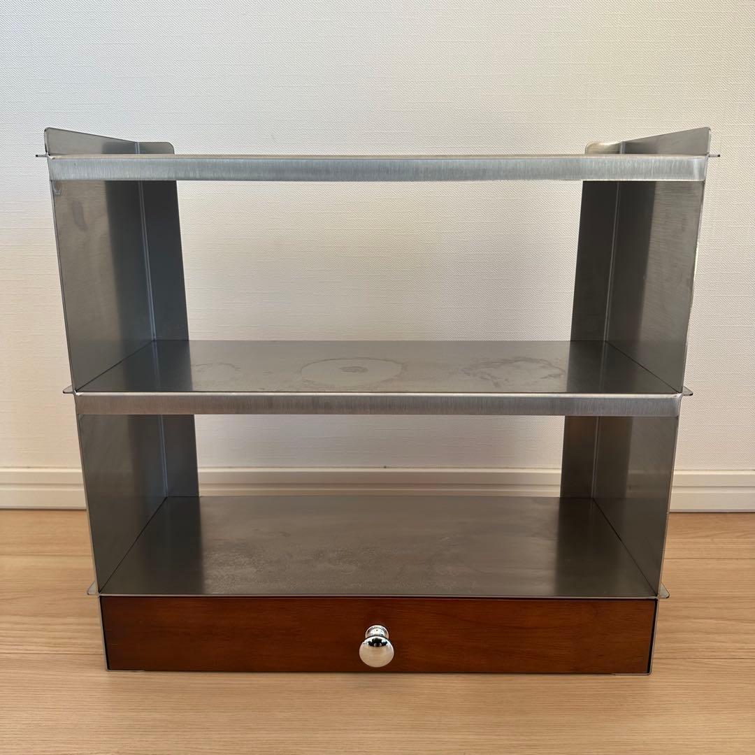 ART OF BLACK 木製引き出し付き ステンレス製 ラック