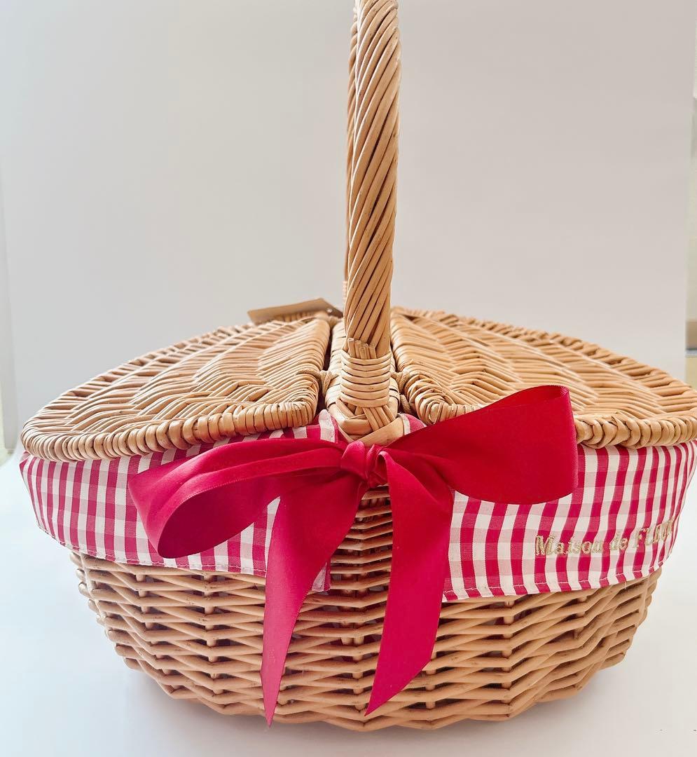 Maison de FLEUR ギンガムチェックバスケット