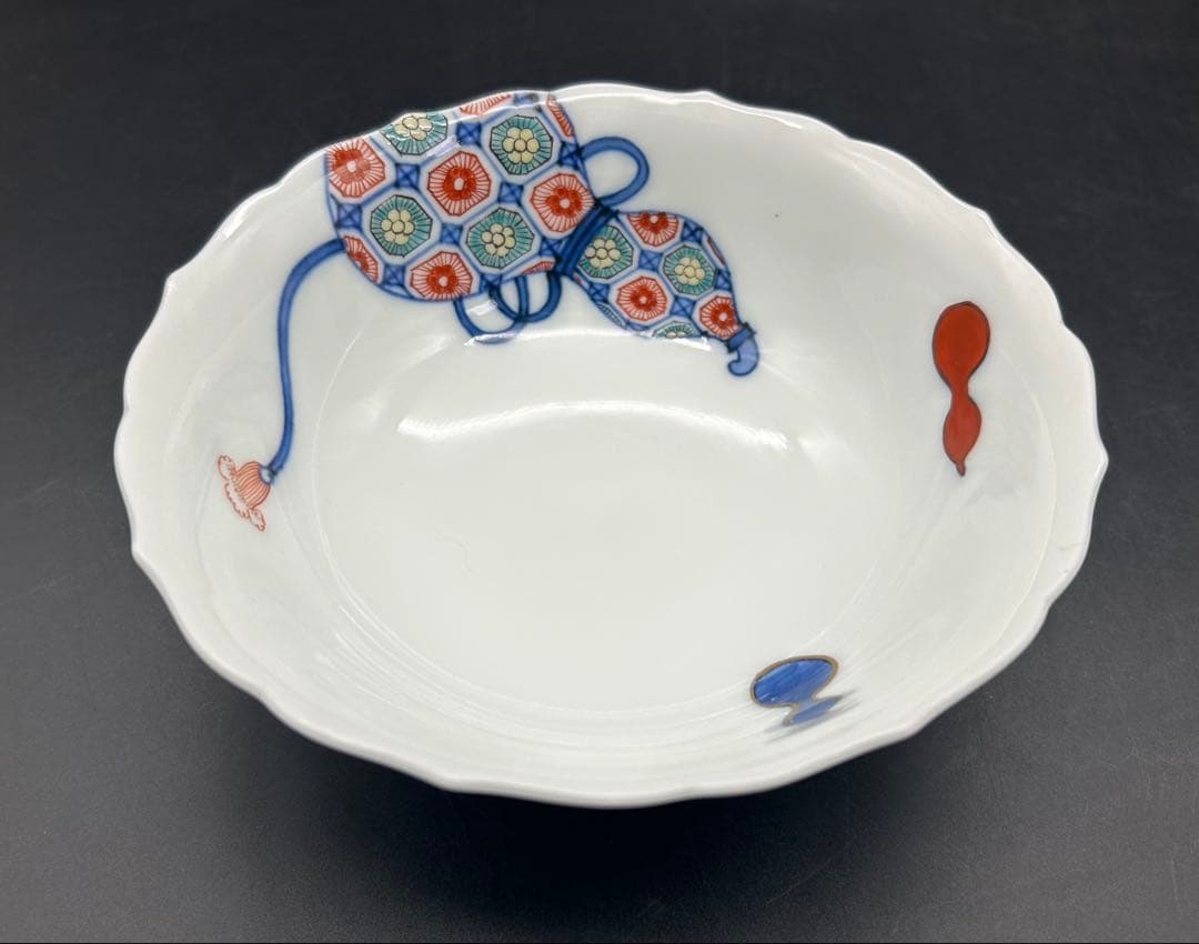 陶器　有田焼　十三代柿右衛門窯　人間国宝　染錦瓢文　小鉢　2個