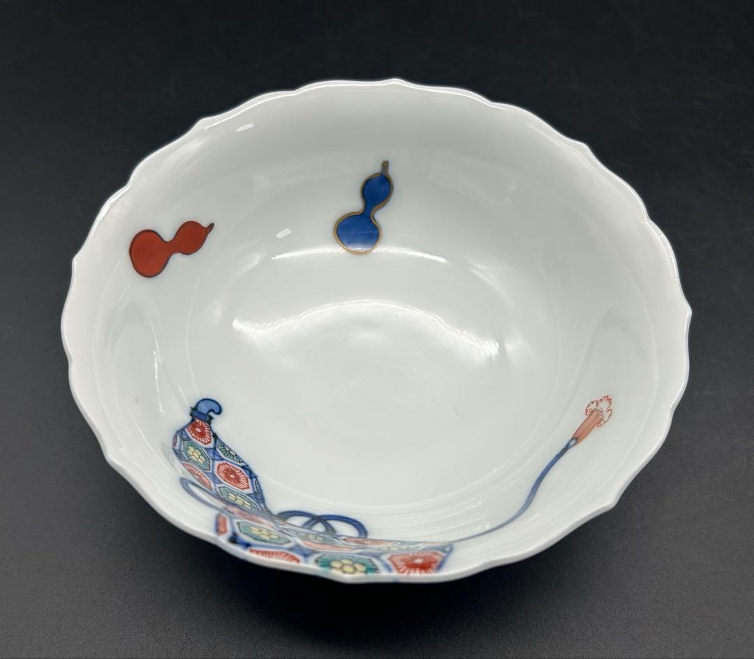 陶器　有田焼　十三代柿右衛門窯　人間国宝　染錦瓢文　小鉢　2個