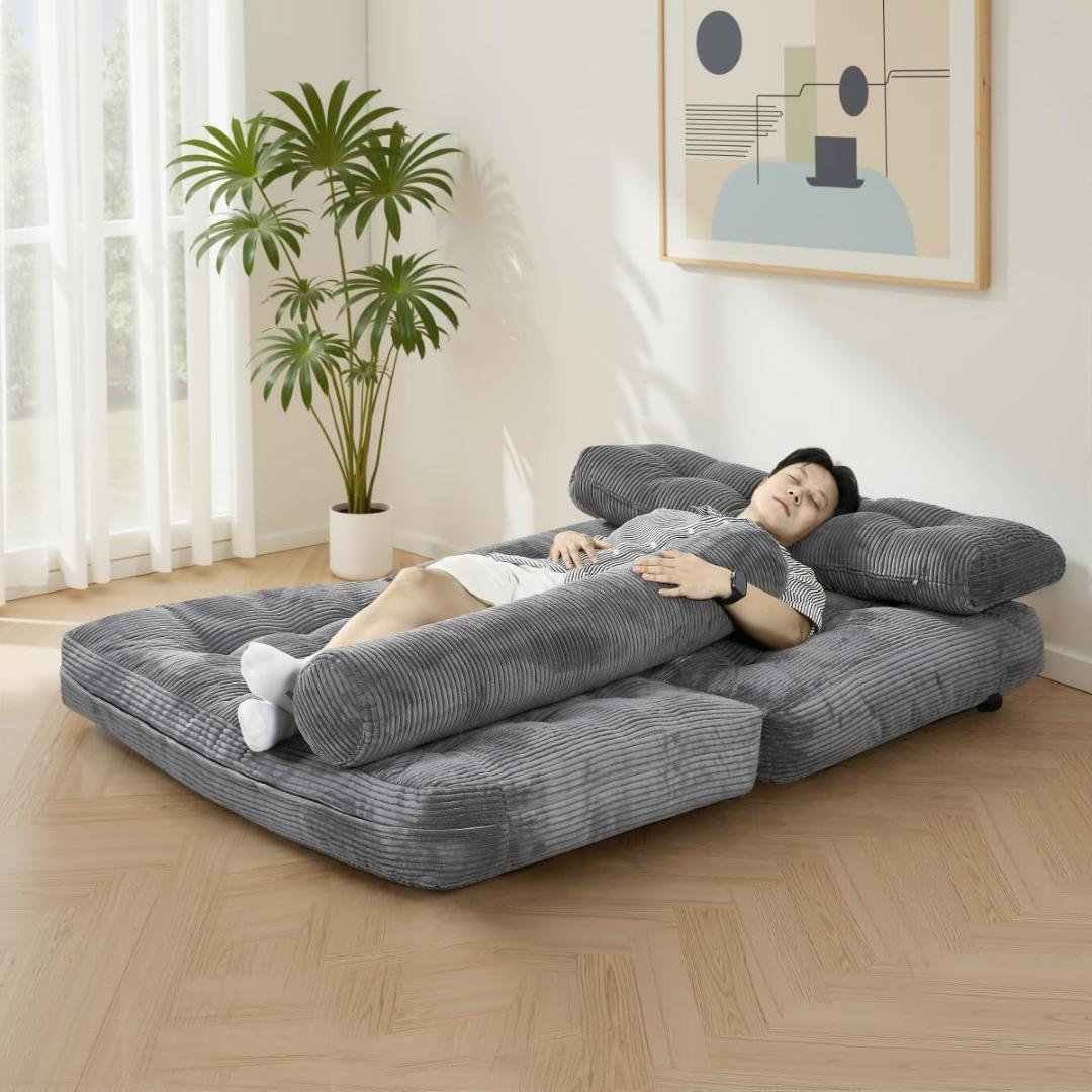 折りたたみ式ソファベッド、枕付き折りたたみ式マットレス付