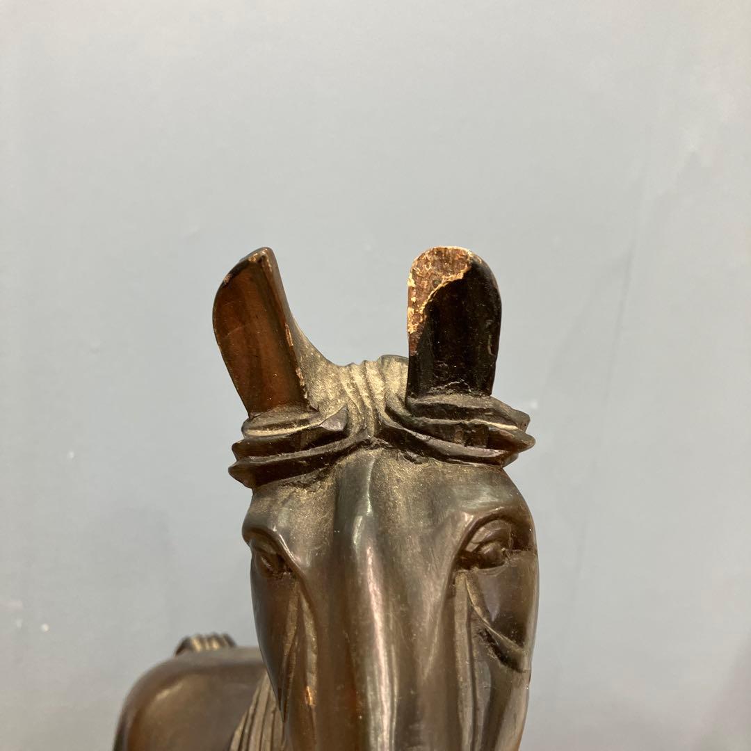 4F 希少 彫刻 木彫り 馬 オブジェ 置物 彫刻 一刀彫 縁起物 インテリア