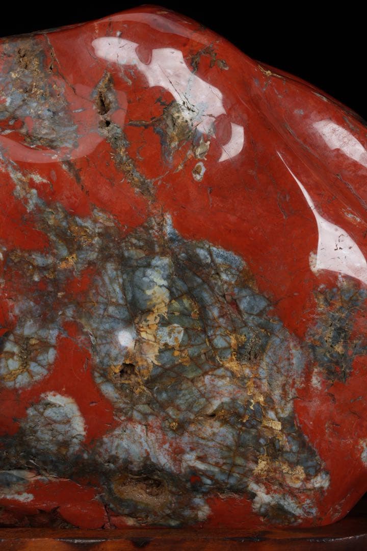 【希少・美石】佐渡 錦紅石 錦石 赤玉石　赤石 水石 原石 鑑賞石 25.8kg