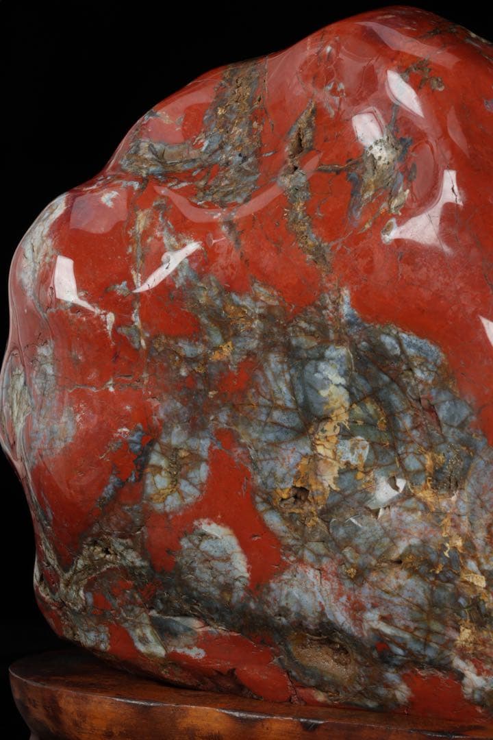 【希少・美石】佐渡 錦紅石 錦石 赤玉石　赤石 水石 原石 鑑賞石 25.8kg