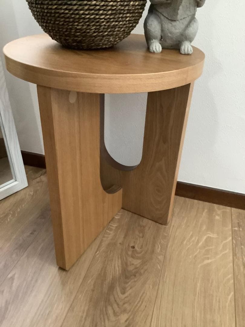 木製 洗練された天然木製サイドテーブル ナチュラル
