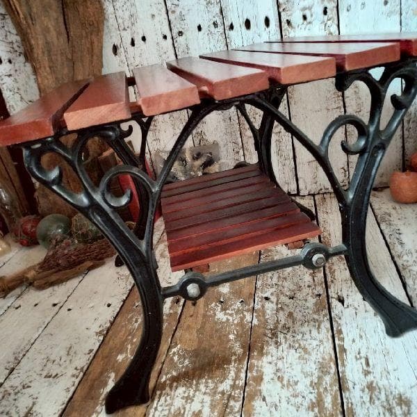 ヴィンテージ アイアン ローテーブル ウッド サイドテーブル 鉄脚 木製 無垢