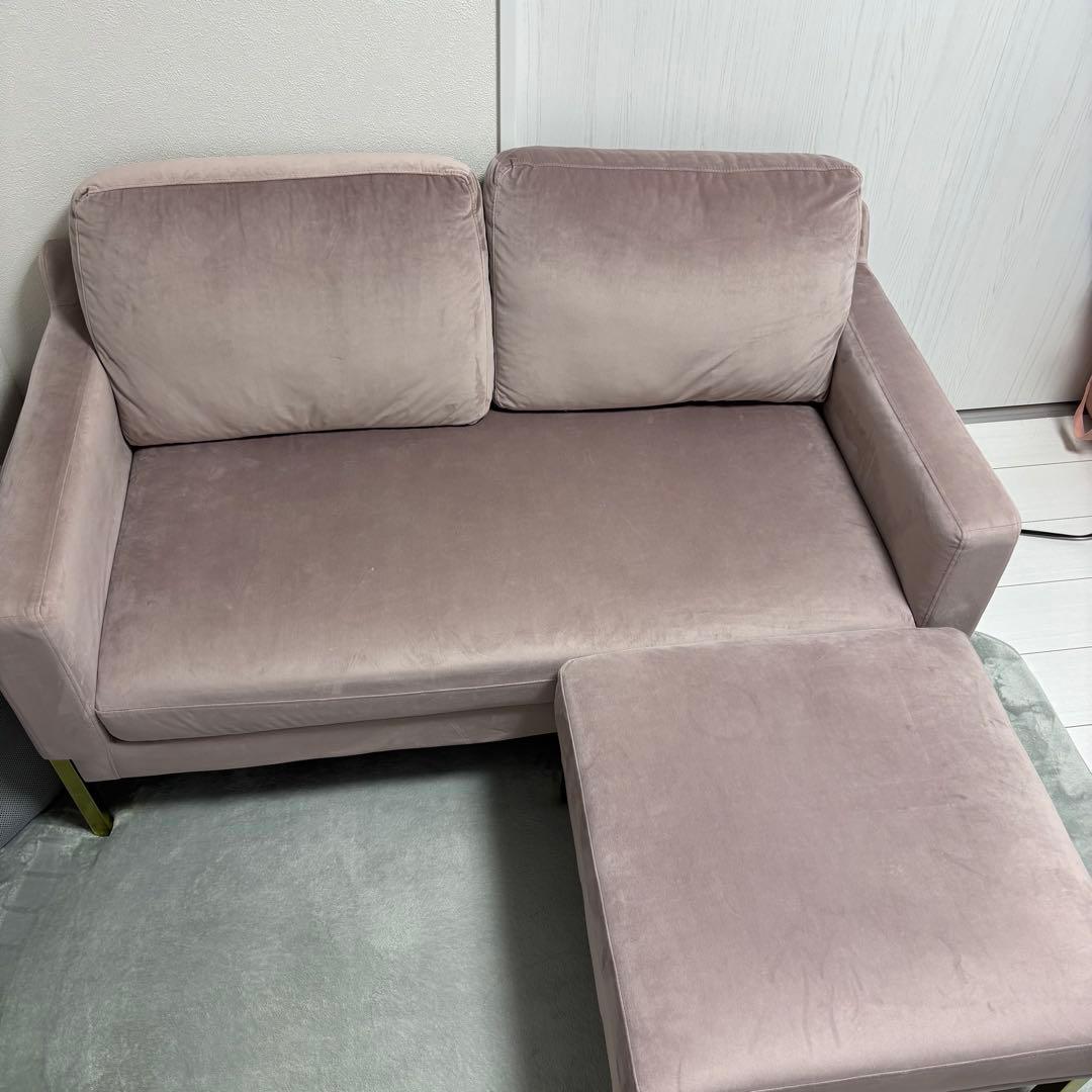 【お値下げしました】Francfranc スプランソファ　ピンク　カウチソファ