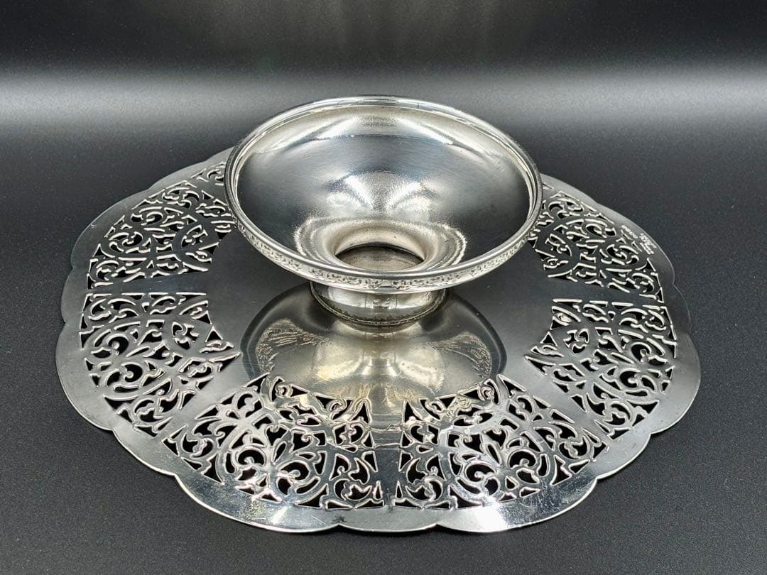 英国アンティーク LANCELOTT PLATE シルバープレート コンポート｜