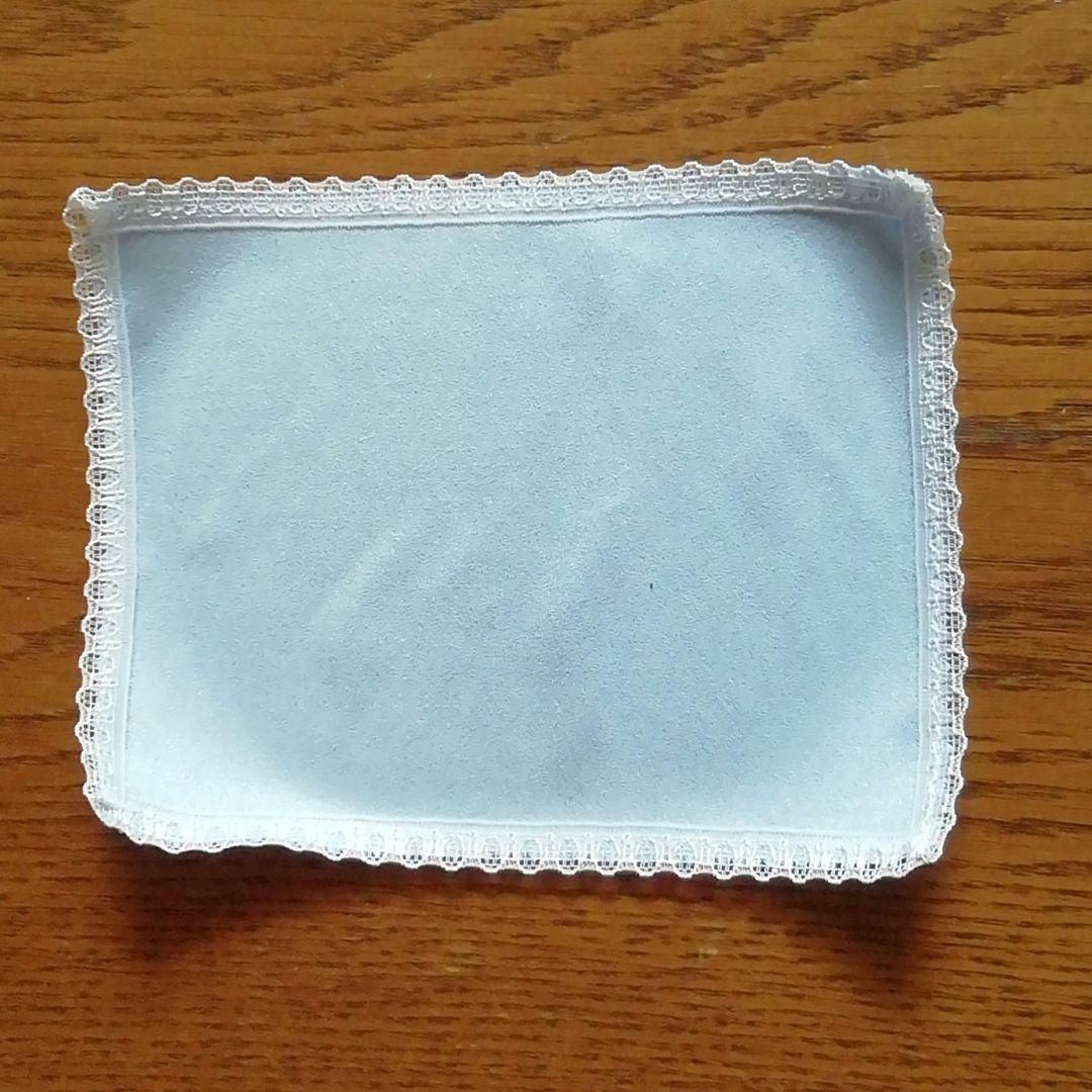 メガネケース　スワロフスキー石 クリスタル 　メガネ拭きクロスブルー