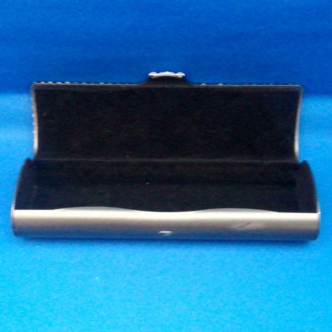 メガネケース　スワロフスキー石 クリスタル 　メガネ拭きクロスブルー