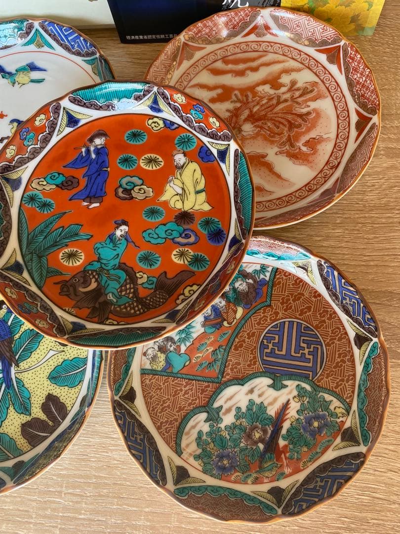 九谷焼皿揃(4.5号)時代絵 K7-87 5枚セット