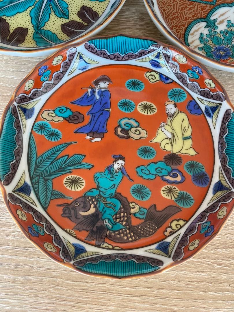 九谷焼皿揃(4.5号)時代絵 K7-87 5枚セット