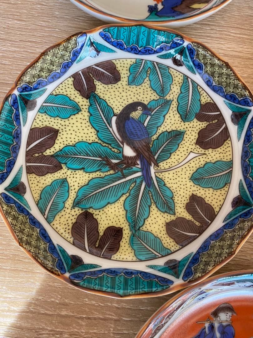 九谷焼皿揃(4.5号)時代絵 K7-87 5枚セット