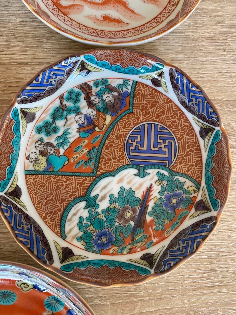 九谷焼皿揃(4.5号)時代絵 K7-87 5枚セット