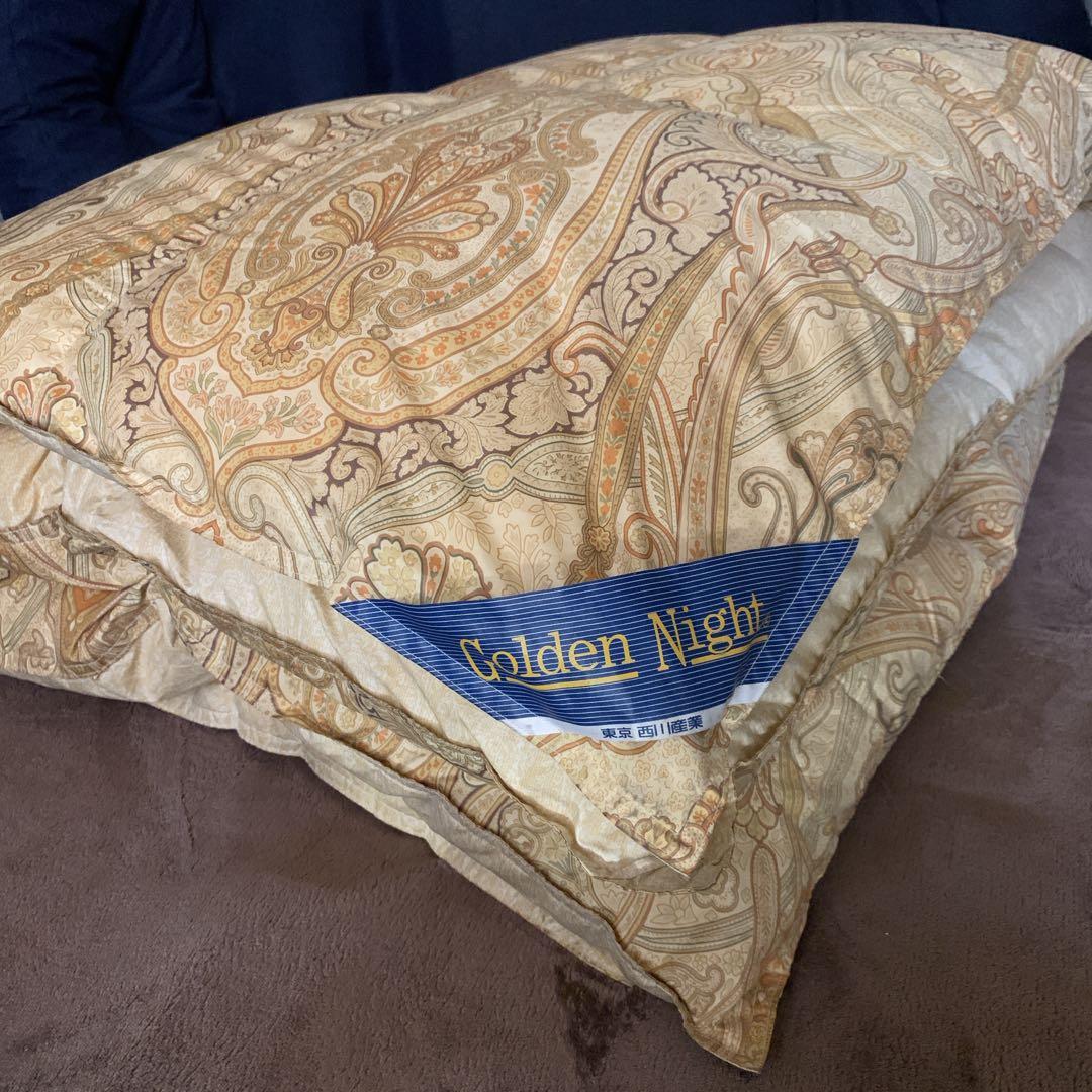 東京 西川産業 羽毛掛け布団 golden nightシングル ダウン フェザー
