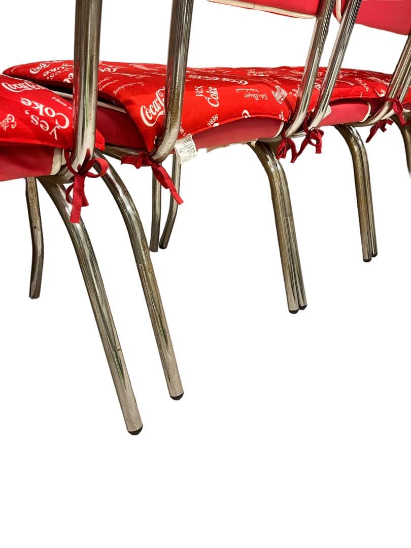 『希少非売品』CocaCola コカコーラ カフェチェア椅子 イス 赤4脚セット