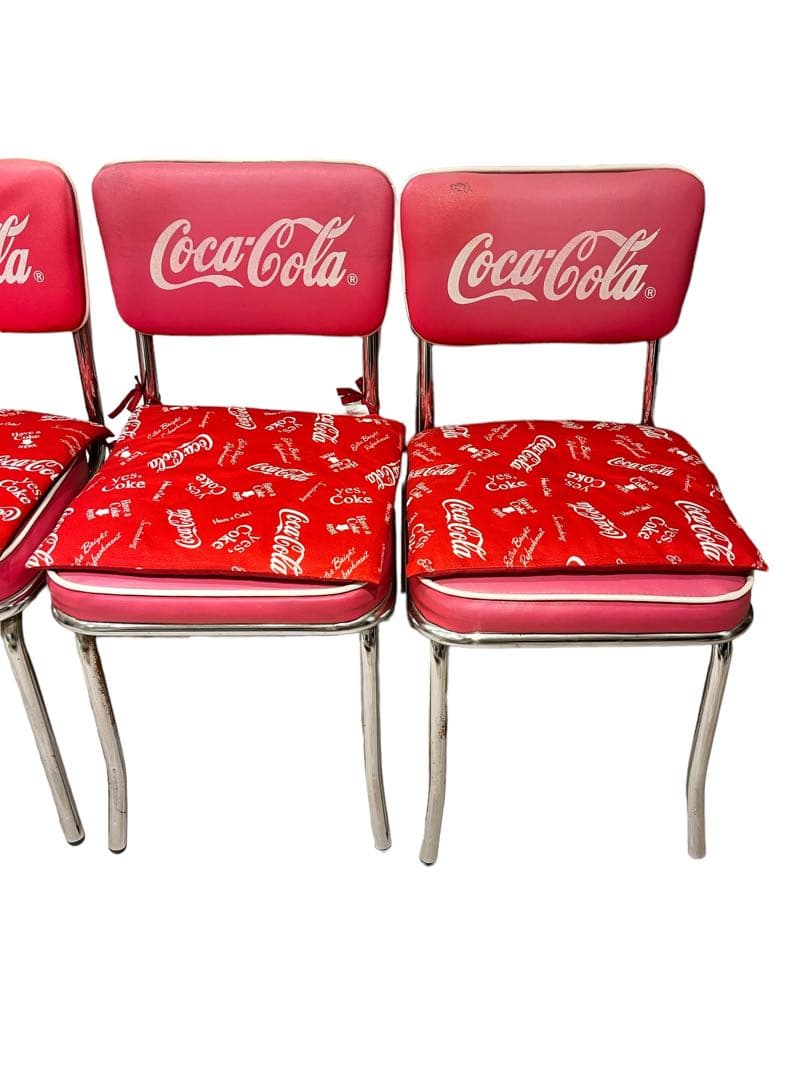 『希少非売品』CocaCola コカコーラ カフェチェア椅子 イス 赤4脚セット