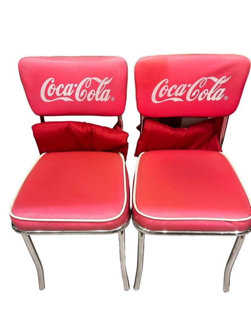 『希少非売品』CocaCola コカコーラ カフェチェア椅子 イス 赤4脚セット