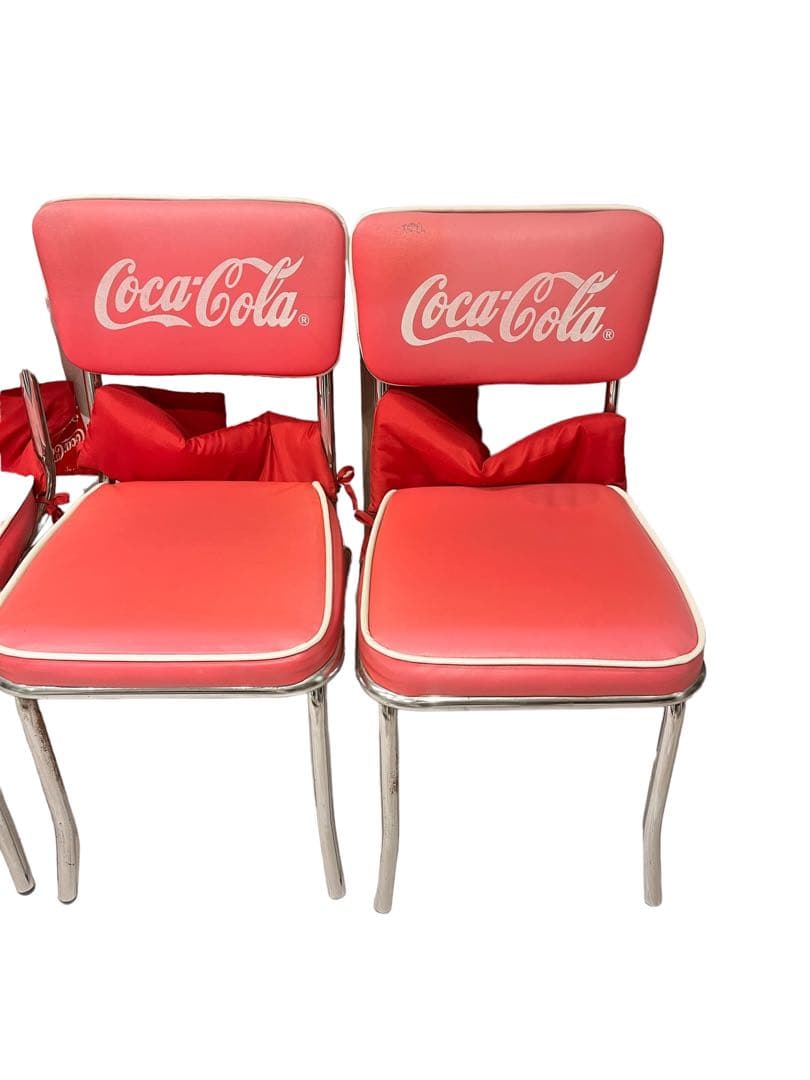 『希少非売品』CocaCola コカコーラ カフェチェア椅子 イス 赤4脚セット